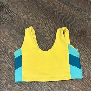 Vibrant Yellow and Blue Kids Tiger Friday top